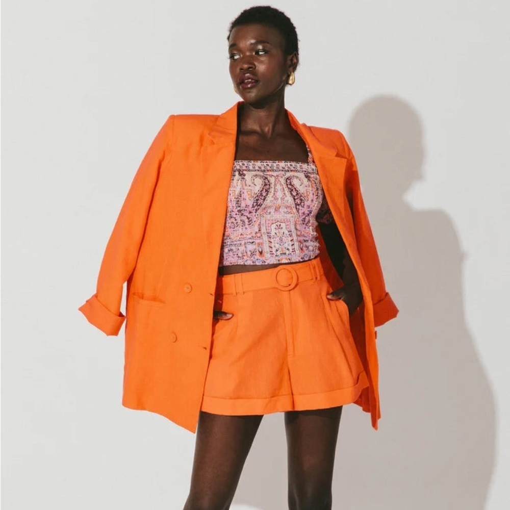 Cleobella NWT Oscar Cotton Linen Blend Organic Blazer and‎ High Waist Shorts Set